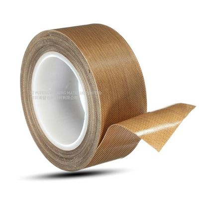comprar A fita de embalagem adesiva da resistência térmica 0.18mm PTFE, fita autoadesiva da fibra de vidro de RoHS online manufacture