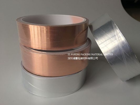 fita de cobre lisa da folha de 0.01mm com EMI Shielding adesiva condutora